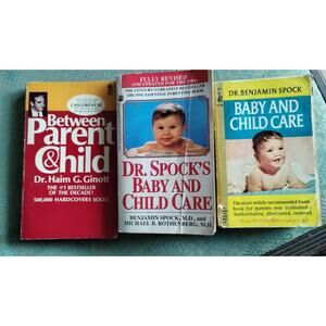 Vintage Dr.Spock & Ginott Paperback Child Baby Care Books (3) With ADVERT INSERT